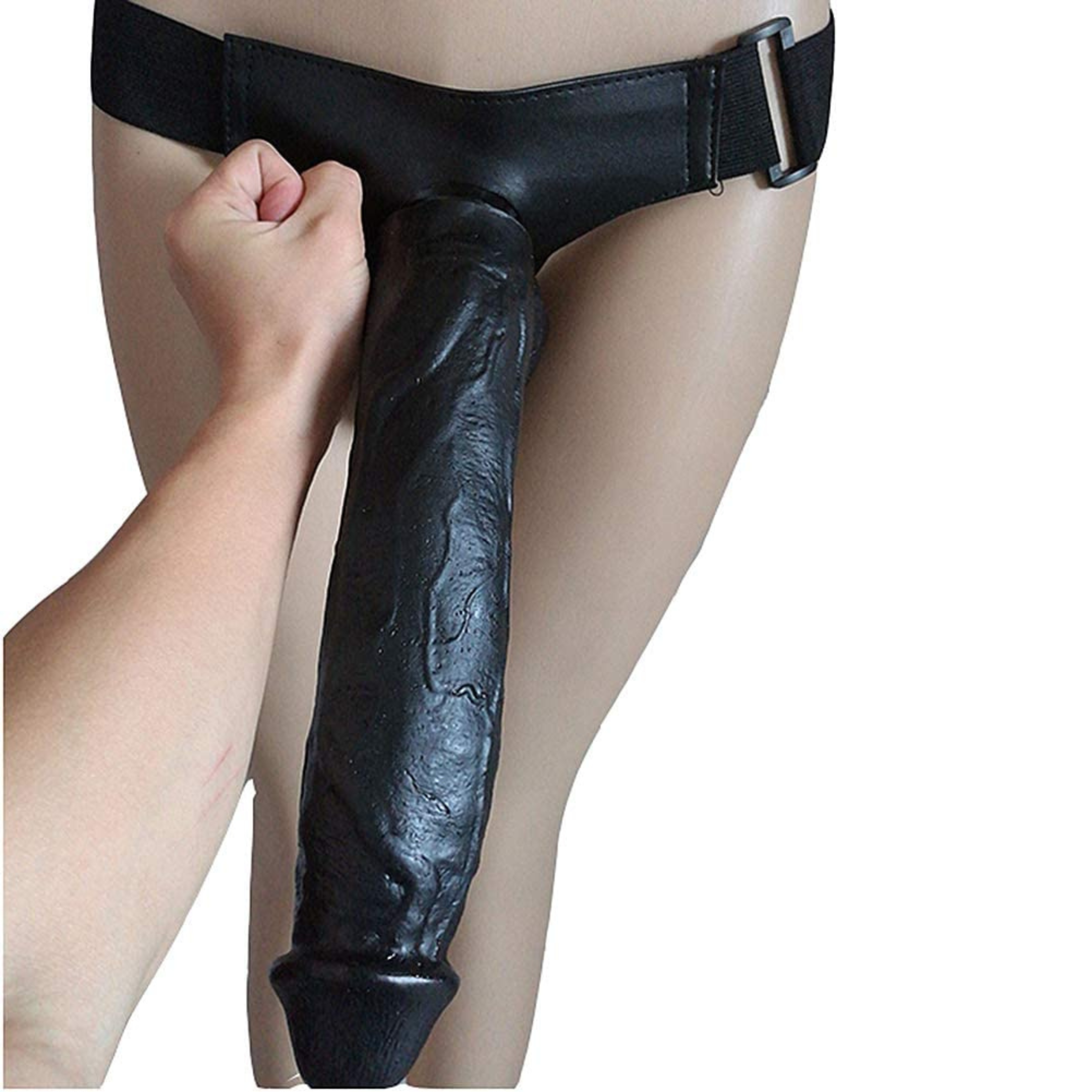 12 Inches Strap-On Huge Black Dildo Solid Penis For Lesbian Toys